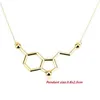 Everfast 10Pc/Lot Chemistry Structure Molecule Pendant Necklace Gold Silver Plated Long Link Chain Anime Women Love Necklaces