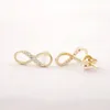 10 pares - S036 infinitos aretes pequeños encantadores aretes infinitos simples afortunados Números figura 8 pendientes de ocho pernos mujeres vacaciones mejor g