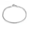 Charm Bracel for Women Wholesale! Free Shipping Wholesale bracelet,hot solid silver plated fashion jewelry Flat Snake Bone Bracelet & Bangle
