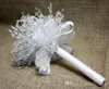 Nouveau bouquet de mariage de mariée décorations de fête gaze main tenant fleur perles acryliques claires fleurs artificielles dhyz023634393