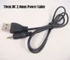 Hurtownie - 500 sztuk 70 cm Szybki USB do DC2.0 Czarne Kable zasilające 2mm Port