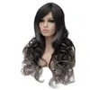 WoodFestival gris noir ombre perruque ondulée résistant à la chaleur perruques en fibres synthétiques de haute qualité cheveux longs bouclés naturel women8007741