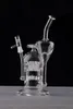 JM Flow Sci Glasbongs Wasserpfeife Großer Recycler mit Sprinkler Perc 20 Armbaum Recycler Glas Bohrinseln 14 mm Gelenk