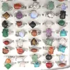 Mix Lot Natural Stone Rings Women's Ring Fashion Jewelry Bague 50pcs Free Shipping