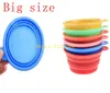 50pcs/lot Big size 193x67mm Silicone Pet Dog Cat Feeding Bowl Collapsible Water Dish Portable Feeder Puppy Travel Bowls