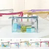 Clear Transparent Plastic PVC Travel Cosmetic Make Up Toiletry Bag Zipper cosmetic bag