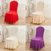 Hot Sales Scollap Chair Cover White Champagne Zwart Rood Purple Spandex Elastische Melk Zijden Stoel Cover voor Huwelijk Banket Party Hotel Cover