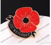 "Opdat we vergeet" Email Red Red Poppy Broche Pin Badge Golden Flower Broches Pins Remembrance Day cadeau voor vrouwen