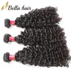 Não Transformados Feixes de Cabelo Encaracolado Cor Natural Malaio Extensões de Cabelo Humano 2 pçs / lote 10-24 polegada Trama Do Cabelo Frete Grátis Bella Cabelo