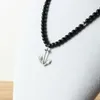 Neue Herrenschmuck Großhandel 5 teile/los 6mm Natürliche Matte Achat Stein Perlen Klar Cz Anker Halskette