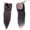 Cheap Silk Base Closure Straight Brazilian Human Hair Closure 4x4 Silk Top Lace Closures With Baby Hair 3 Middle