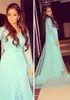 2019 Mint Green Evening Dress New V-Neck Long Sleeves Pregnant Woman Formal Special Occasion Dress Party Gown Plus Size robe de soirée