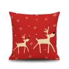 Jul Renkudde Fall God jul Ren Snowfla Cartoon Djur Pillow Case Festival Present Julklapp 45 * 45 Kuddehölje