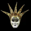 HOT Novelty Party Jester / Jolly Venetian Máscara de Halloween Mascarada Veneciana Mascarilla de Color Pintura de Cara Completa Disfraces Suministros de Fiesta