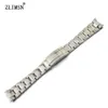 Pulseiras de relógio de aço inoxidável de 20 mm pulseiras de relógio de prata masculina pura banhadas a sólidos pulseiras curvadas ROL4043189