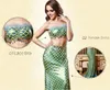Försäljning Strapless Mermaid Bröllopsklänningar Clubwear Fashion Sequins Bra Fishtail Dress Sexiga Mermaid Kostymer Rollspel Seamaid Costumes Cosplay