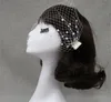 Vintage mariage mariée blanc cage à oiseaux voile visage Net perle perlée fascinateur peigne coiffure accessoires de cheveux bandeau coiffure Fac9999556