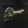 Nyankomst mini färger Skull Glas Oljebrännare Pipe Sked Rök Tobak Ört Skalle Huvud Stil För Glas Sked Hand Pipes