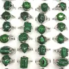 도매 50pcs Malachite 고리 여성을위한 혼합 크기 홍보를위한 자연 석재 고리