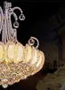 Luxury Vintage K9 Crystal Chandelier Traditionell guldkronkrona Belysning hängande lampor för hotellets vardagsrum