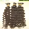 Capelli intrecciati all'uncinetto Nessuna trama 100 capelli umani malesi vergini 300 glot Fasci spessi Cucitura completa in onda profonda ricci3570544