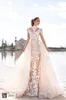 Llorenzorossib Ridaal Trouwjurken Wens Sash Sexy Backless Custom Made Bridal Towns Applique Afneembare Mermaid Trouwjurk