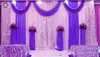3 * 6m Bruiloft Party Stage Celebration Achtergrond Satin Gordijn Drape Pilar Plafond Achtergrond Huwelijksdecoratie Sluier WT016