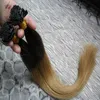 Ombre T1B/27 cheveux raides brésiliens 100g rey ombre cheveux humains Extensions de cheveux à pointe plate 100s 4B 4C