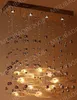 BE33 Modern LED Glass Cognac Color Flying Fish Chandeliers Dining-room Bar Pendant Lights Crystal Ceiling Lamps For Living Room Hotel Lobby