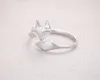 10 sztuk / partia Cute Fox Ring Gold Silver Rose Gold Fox Pierścienie, Unikalne pierścienie, regulowane pierścienie, pierścienie zwierząt, pierścienie rozciągające, śliczne pierścienie, fajne pierścienie