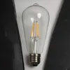 Lampadine LED Edison Super luminose dimmerabili E27 ST64 Edison Style Vintage Retro COB Lampadina a filamento LED Lampada bianco caldo 85-265V Lampadina a filamento LED retrò