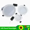 Dimmable LED Panel Downlight 6W 12W 18W Round Square glass ceiling recessed lights SMD 5730 Warm Cold White led Light AC85-265V