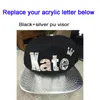 Snapbacks مخصصة 3D أحرف أكريليك بو الجلود القبعات المسطحة القبعات بالجملة قابلة للتعديل أكريليك الهيب هوب كاب