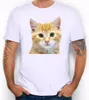 남성의 나쁜 고양이 경찰관 PRINT 인쇄 티셔츠 멋진 고양이 티셔츠 남성 여름 화이트 티셔츠 힙 스터 티셔츠 무료 배송