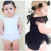 2 kleuren 2016 baby meisje uit één stuk romper ins romper baby meisjes katoen kant romper zomer mouwloze romper 4pcs / lot