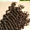 Capelli intrecciati all'uncinetto Nessuna trama 100 capelli umani malesi vergini 300 glot Fasci spessi Cucitura completa in onda profonda ricci3570544