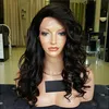 Perruques de cheveux humains avant de lacet épais de densité de 180% pour les femmes noires perruques de dentelle courte vague de corps cheveux brésiliens ondulés non-remy noeuds blanchis