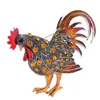 Anstecknadeln, Broschen Großhandel-Trendy Big Rooster Brosche Mix Farbe Kristall Strass Tier Für Frauen Mode Schmuck1