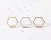 fashion and personality hexagon stud earrings the gift for zinc alloy plating earring rose gold plated wholes