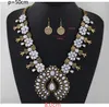 Bohemian Jewelry Sets For Women Vintage African Beads Jewelry Set Turquoise Coin Statement Necklace Earrings Set Fashion Jewelry4944665