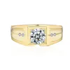 Yhamni Original 925スターリングシルバーリングシンプルなファッションスタイルの高級ダイヤモンドリング高品質の結婚指輪男性ジュエリーMJZ017