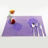 JANKNG 4 Pcs/Lot Flower Table Mat Heat-insulated PVC Romantic Rose Lover Pad Placemat Kitchen Dinnerware Dinning Pad Table Mat