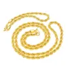 Mężczyźni hip-hopowa lina łańcuchowa zestaw bransoletek 18-karatowy złoty rodowany naszyjnik masywna biżuteria punkowa