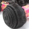 Bella Hair® 8A 레이스 폐쇄 헤어 번들 브라질 직조 Weft Black Color Deep Wave Extensions Full Head