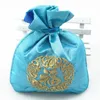 Broderie Chine Fu Chanceux Satin Cordon Sac Cadeau De Noël Sacs pour Bonbons Emballage Sac Party Favors Voyage Bijoux Pochette 11 x 15 cm