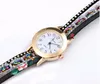 10pcs/lot Ladies Bracelet Watches Casual Leather Strap Band Colorful Rhinestone Diamond Winding Rivet Women Quartz Wristwatch Wholesale