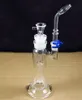 Sheldon Black Glass Bong Six Shooter Bubbler Rökning Vattenrör med avtagbar munstycke Böjd nacke armträd