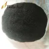 Julienchina Bellahair Afro Kinky Kıvırcık Süper İnce Tabanlı Erkek Toupee 10 * 8 inç 100% İnsan Saç Erkekler için Tam El Bağlı Dantel Kapatma