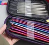 Praktisk 22 PCSet Multi Aluminium Needles Crochet Hooks Set Knitting Needle Tools with Case Garn Craft Kit ZA09218863136