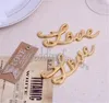 Gratis frakt 100pcs Silver / Gold Love Bottle Opener Bröllop Favoriter Engagement Party Souvenir Event Gifts Anniversary Ideas Bridal Shower